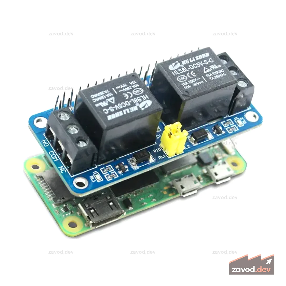 Zero Relay - 2-канальная релейная плата 5 В для Raspberry Pi