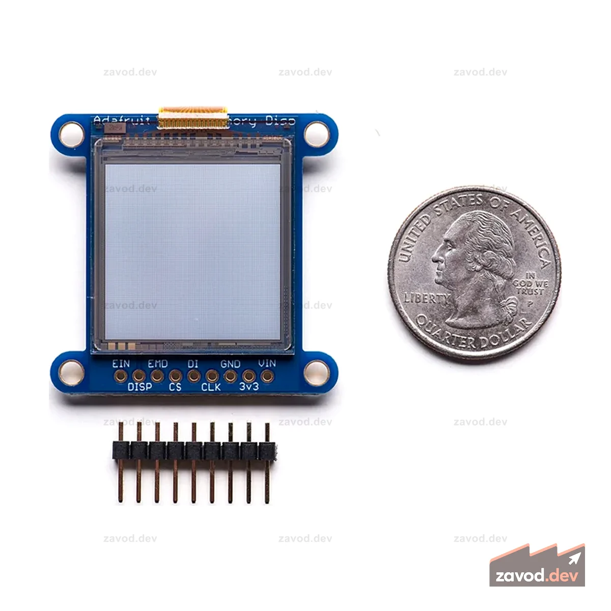 Дисплей SHARP Memory Display Breakout — 1.3 96x96, серебристый, монохромный