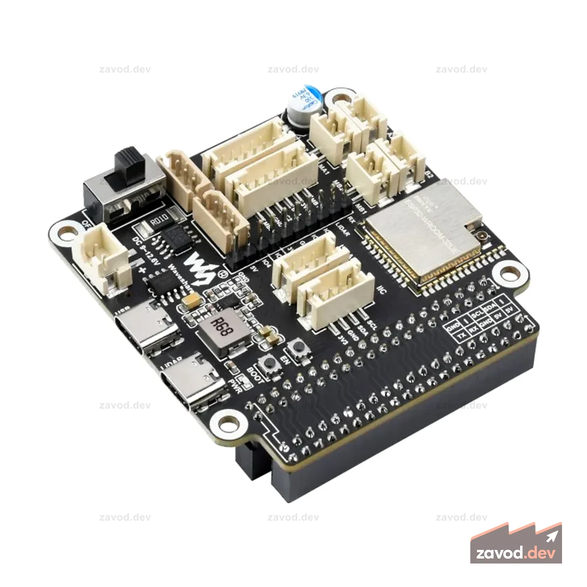 Плата общего драйвера для роботов на базе Waveshare ESP32 с поддержкой Wi-Fi и Bluetooth