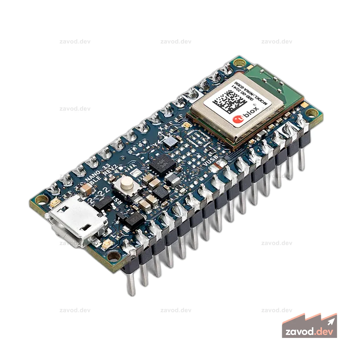 Официальная плата разработки Arduino Nano 33 BLE Rev2 с разъемами — ABX00072