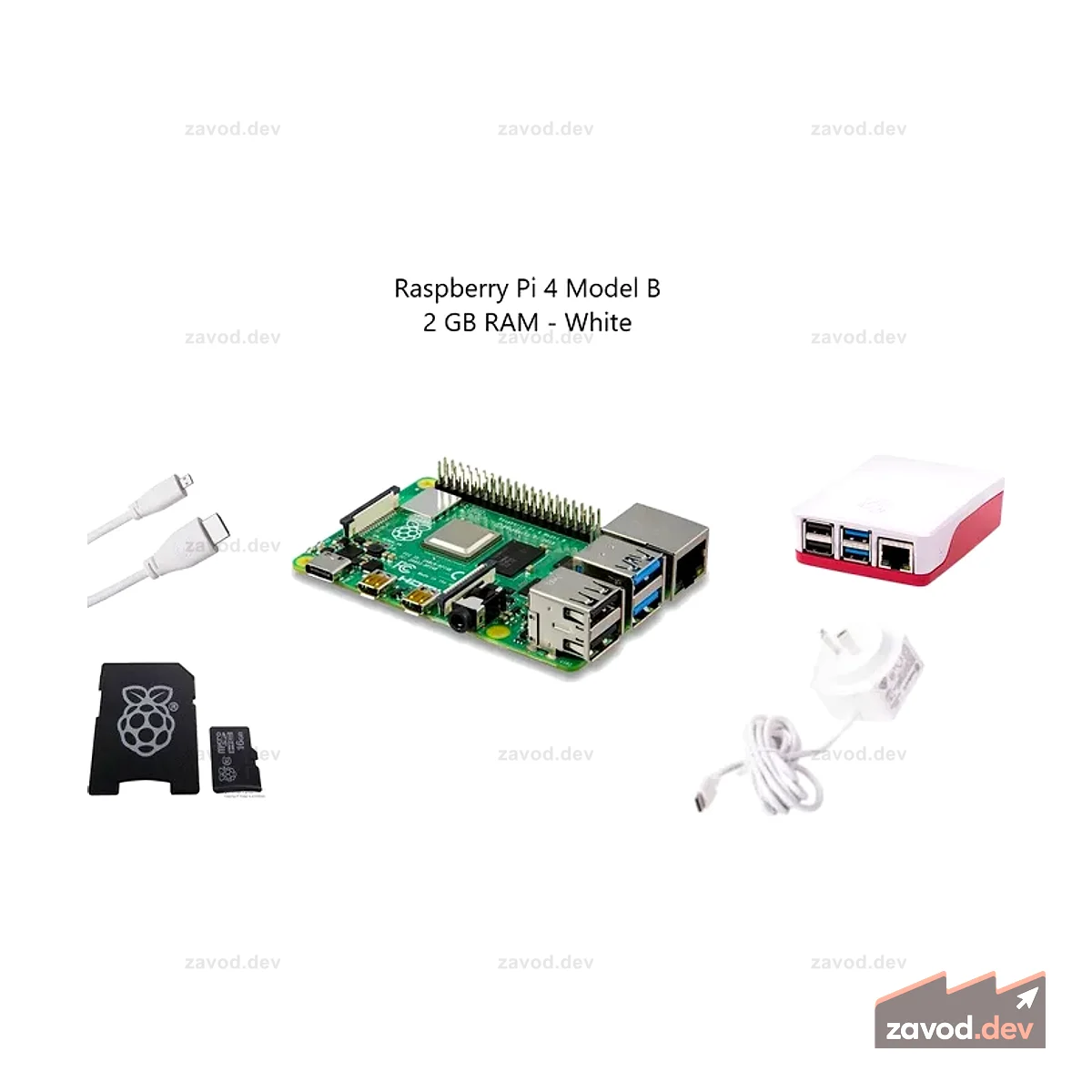 Стартовый комплект Pakronics® Raspberry Pi® 4 Model B, 2 ГБ — белый