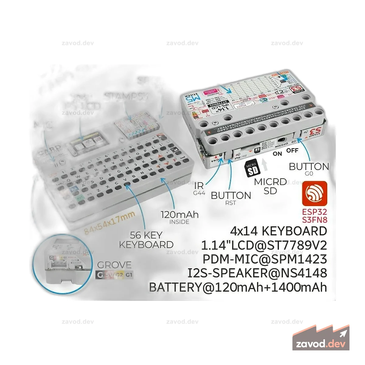 Кардкомпьютер M5Stack M5StampS3