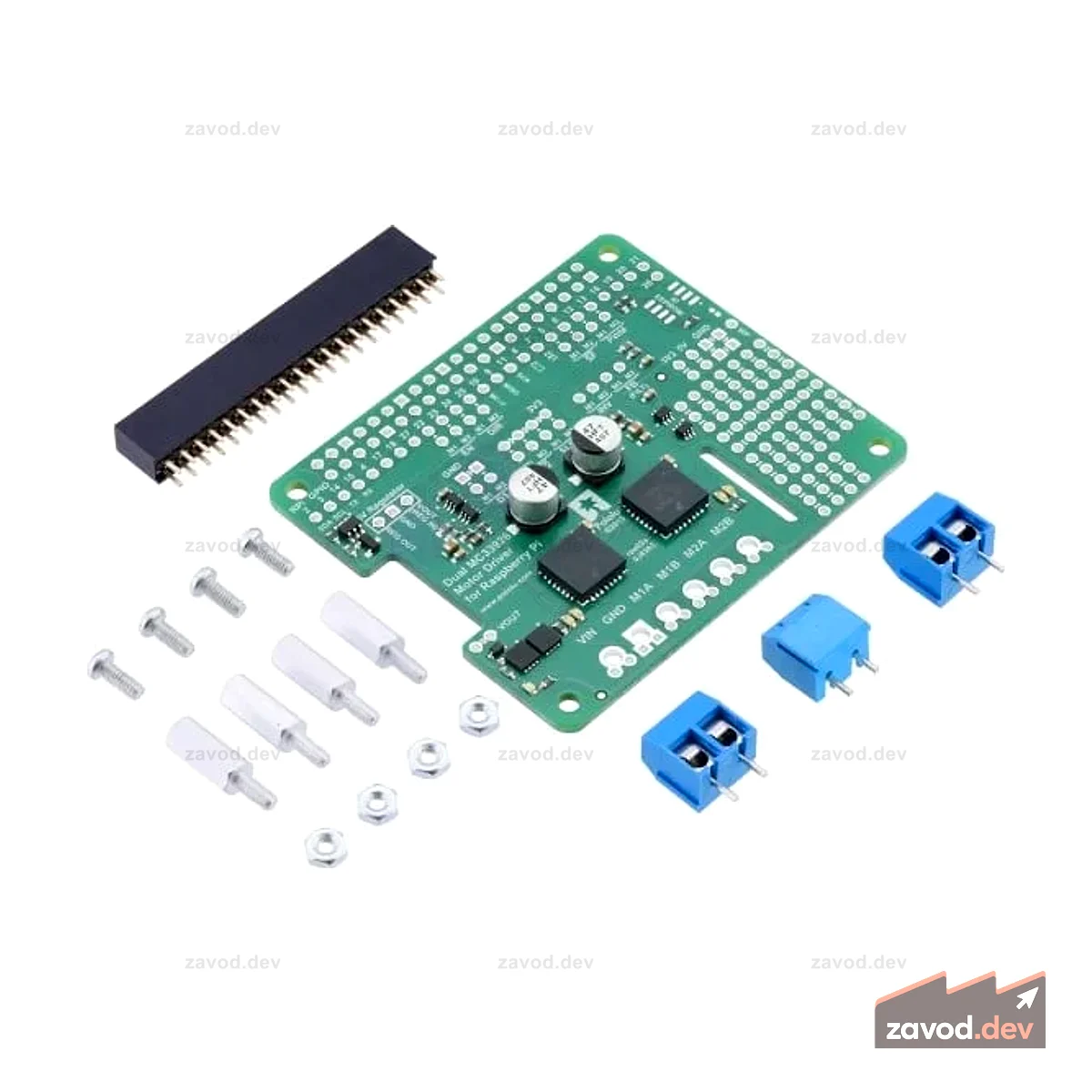 Драйвер двигателя Pololu Dual MC33926 для Raspberry Pi (неполный комплект)