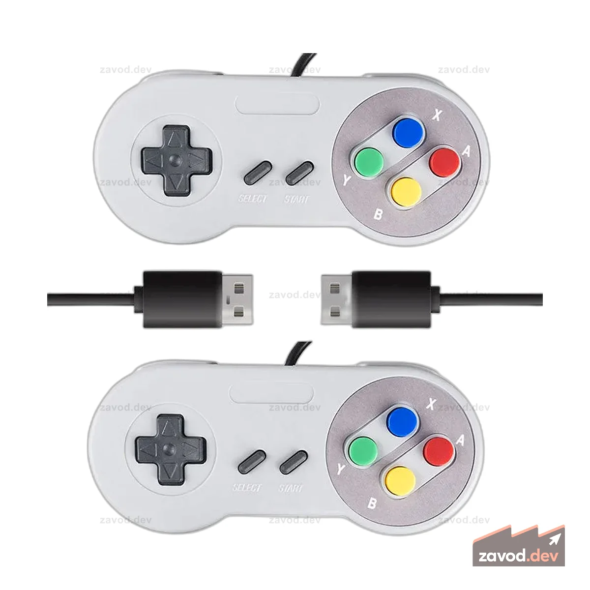 Проводной USB-аркадный геймпад Nintendo SNES Joypad для ПК (2 упаковки) для Raspberry Pi 5/4B/3B +/3B