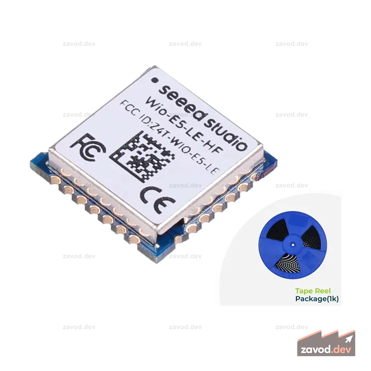 Беспроводной модуль Wio-E5-LE (катушка с лентой) — STM32WLE5JC, встроенные ARM Cortex-M4 и SX126x, поддержка LoRaWAN на EU868 и US915
Модуль