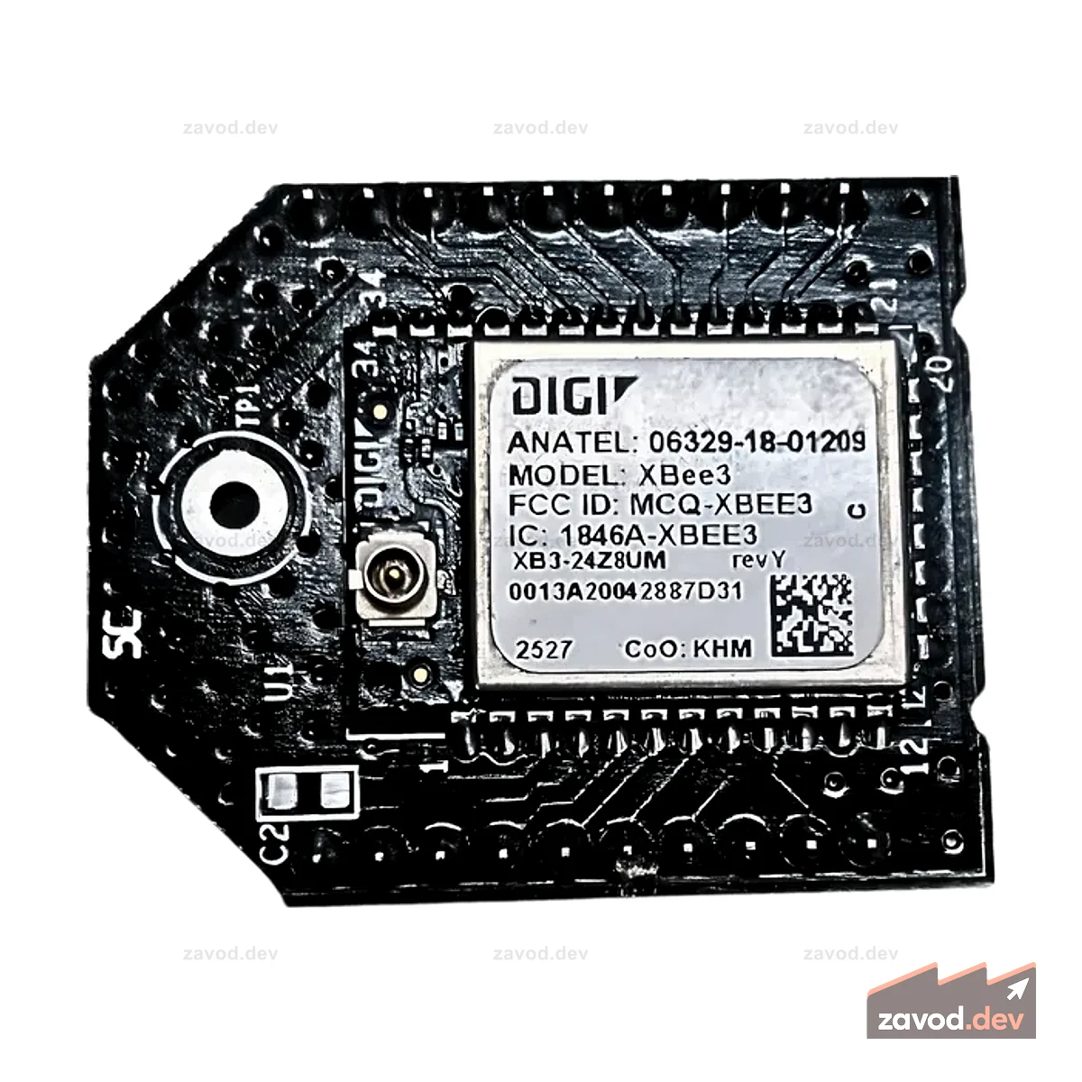 Digi XB3-24Z8RM XBee 3 Pro UFL с версией распиновки печатной платы
