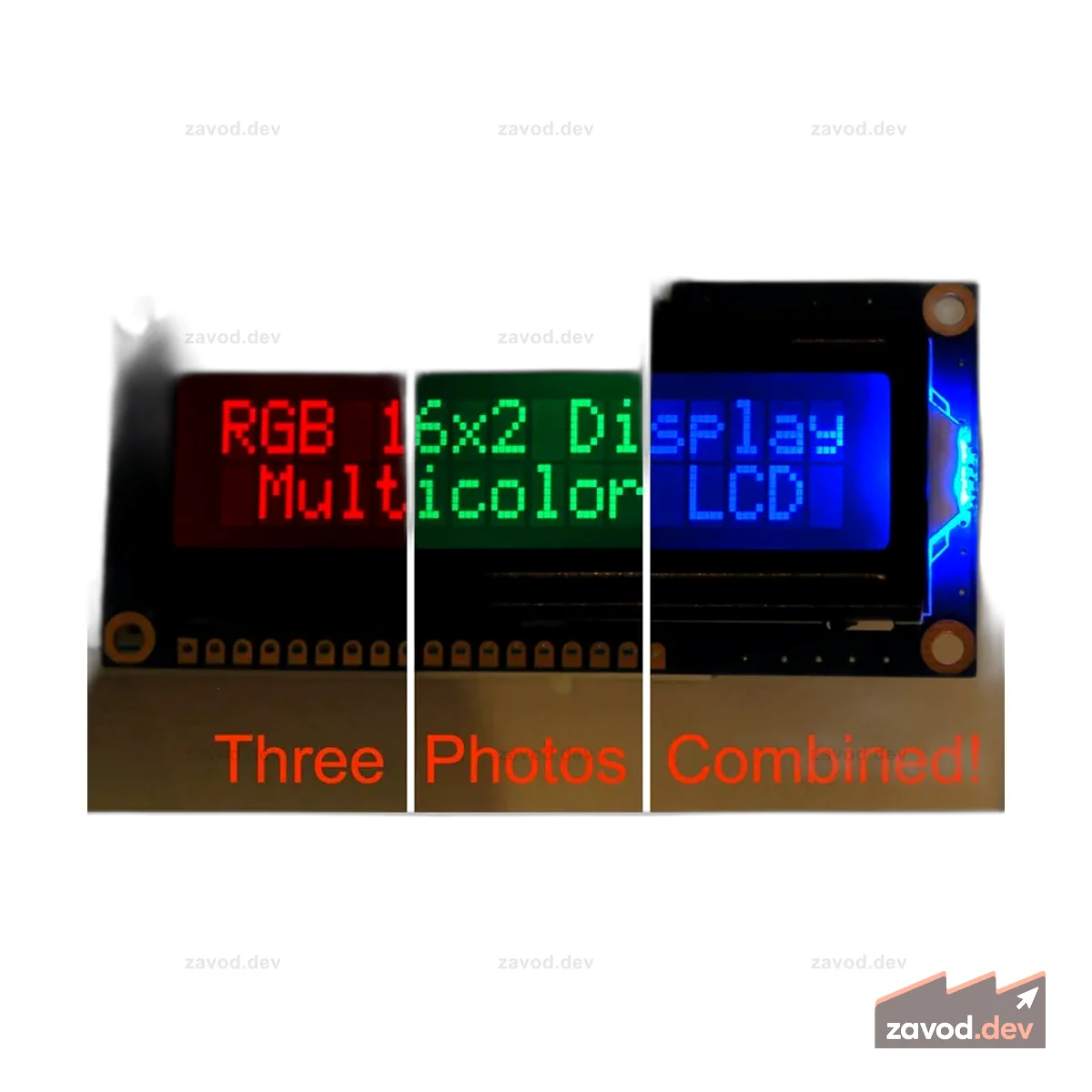 Негативный ЖК-дисплей с RGB-подсветкой 16x2 + дополнительные возможности [RGB на черном]