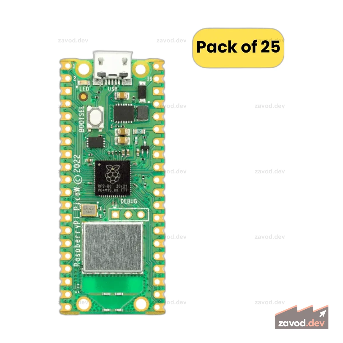 Raspberry Pi Pico W (25 шт. в упаковке)