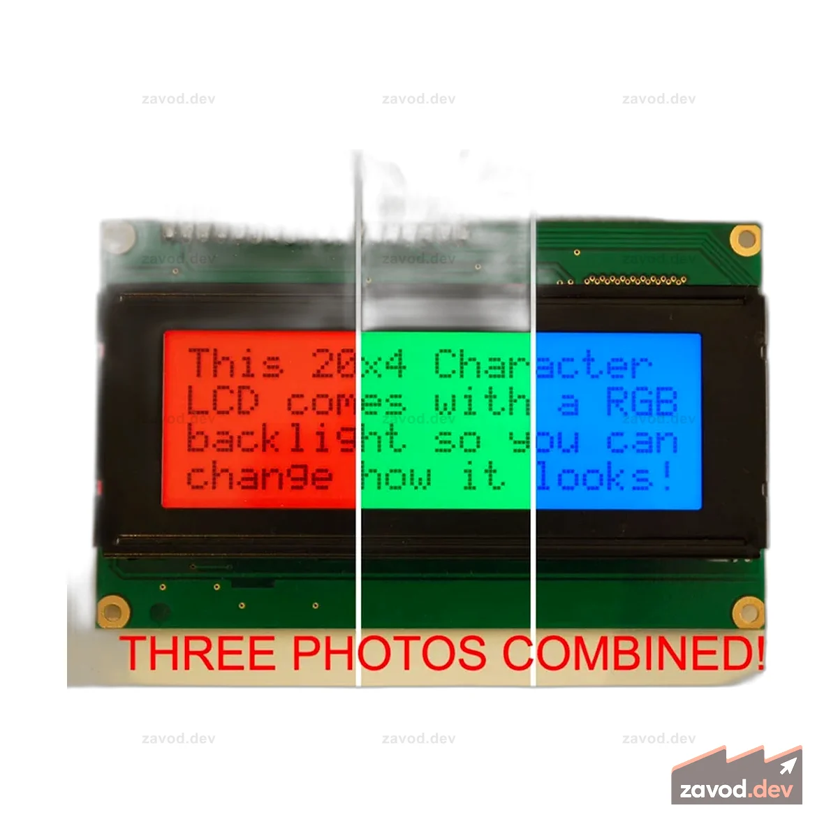RGB подсветка, позитивный ЖК-дисплей 20x4 + дополнительные возможности [черный на RGB]
