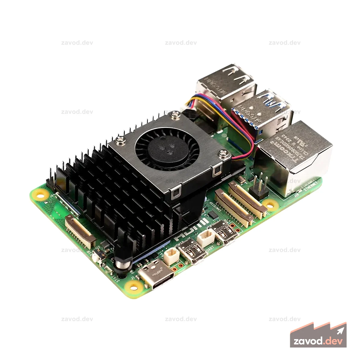 Активный радиатор Raspberry Pi 5 с вентилятором с регулируемой скоростью ШИМ Специальный радиатор Pi5 из алюминиевого сплава