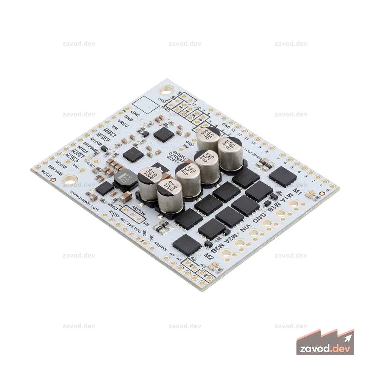 2517 - Драйвер двигателя высокой мощности Pololu Dual G2, экран 18v22