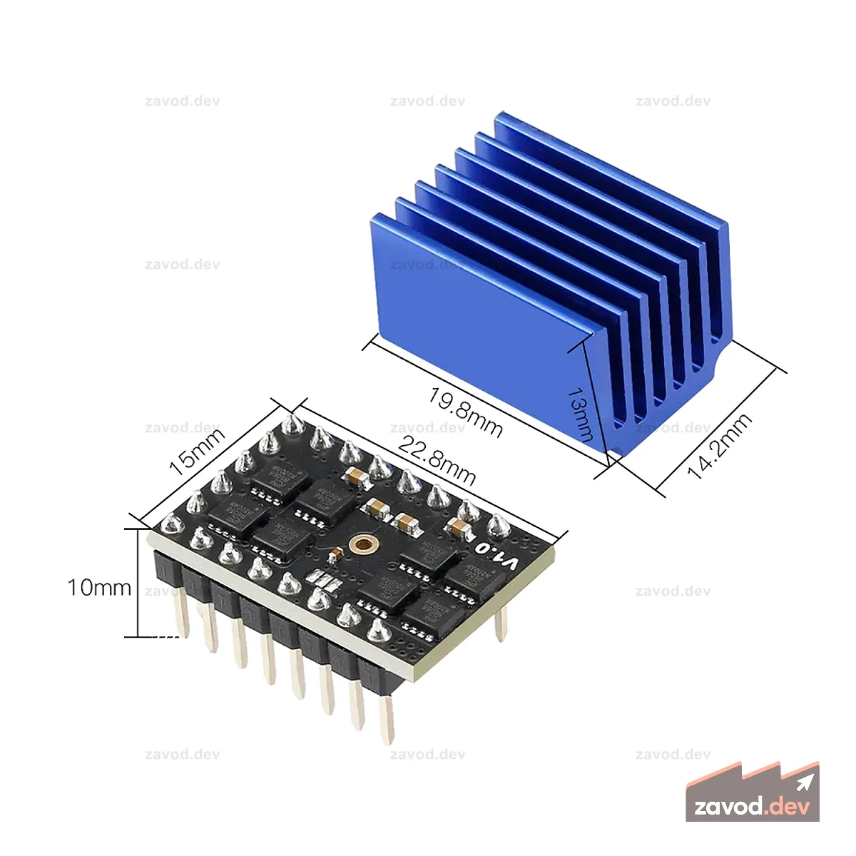 FYSETC TMC5160 HV Stepper Step Stick SPI Бесшумный драйвер двигателя Высокая мощность Максимальное напряжение 60 В Обновленные детали 3D-принтера