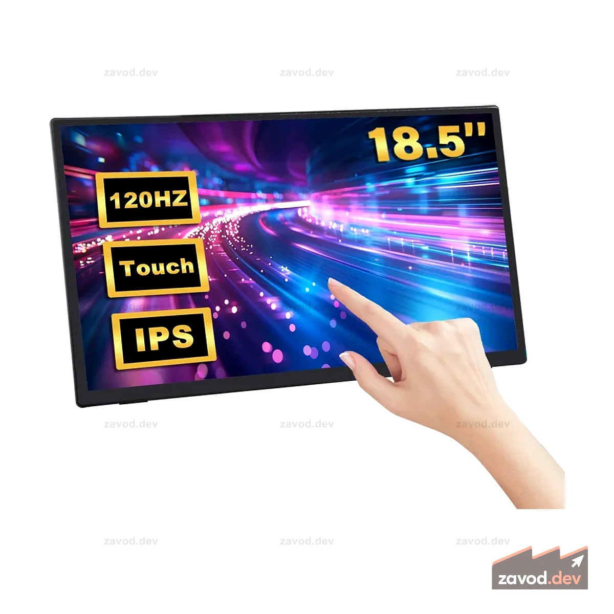 52Pi 18,5-дюймовый емкостный сенсорный экран 1920x1080 100-120 Гц IPS-дисплей Портативный экранный монитор, поддерживает установку Raspberry Pi 5/4B/3B/3B+