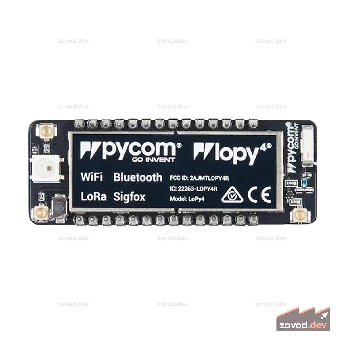 Плата разработки Pycom LoPy4 с поддержкой MicroPython (LoRa, Sigfox, WiFi, Bluetooth)