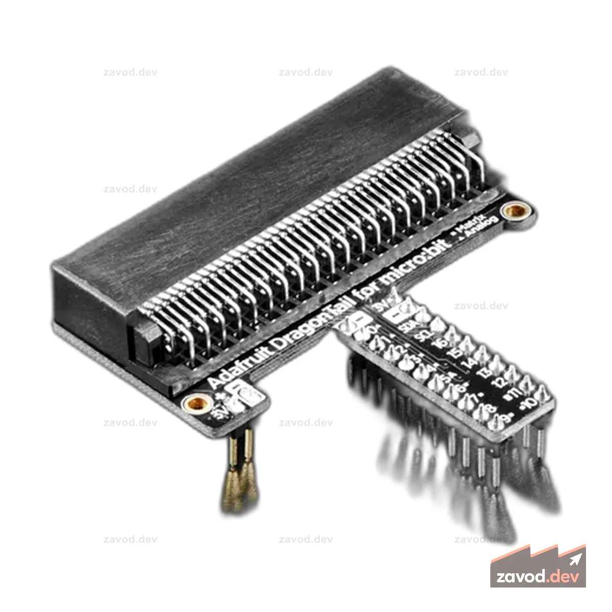 Adafruit DragonTail для micro:bit - в полной сборке