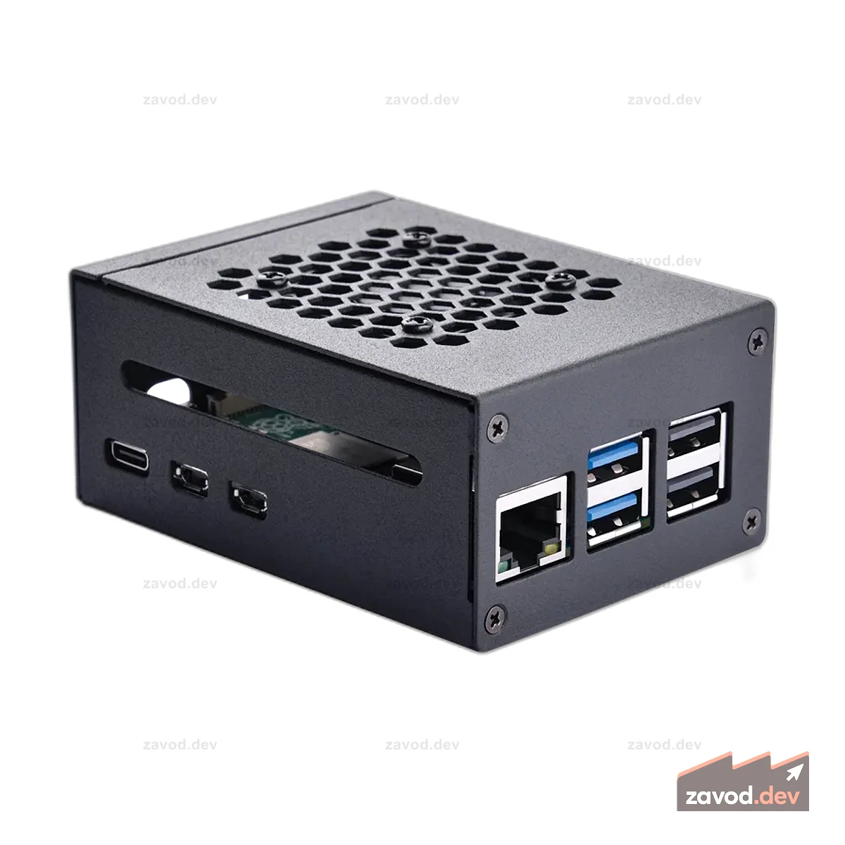52Pi Raspberry Pi 5 металлический корпус с охлаждающим вентилятором и радиаторами с поддержкой PCle M.2 NVMe Shield Top X1001