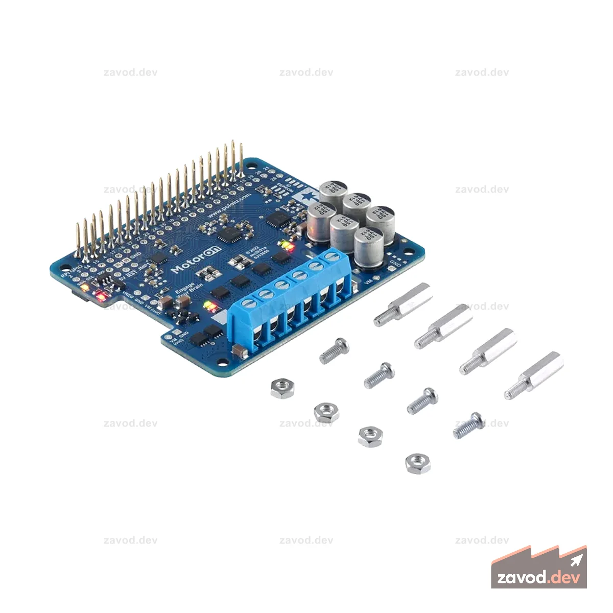 Motoron M2H18v18 Двойной мощный контроллер двигателя для Raspberry Pi (припаянные разъемы)