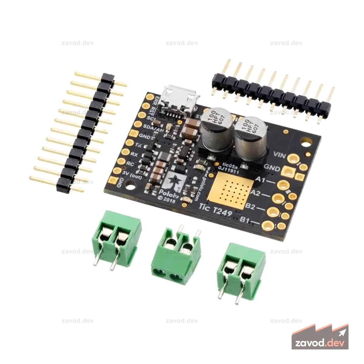 Многоинтерфейсный USB-контроллер шагового двигателя Pololu Tic T249
