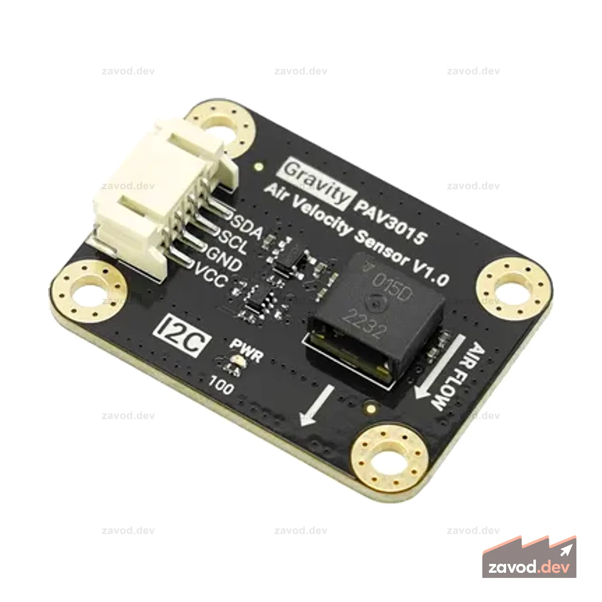 Гравитация: PAV3015 Датчик скорости воздуха (0-15 м/с, I2C)