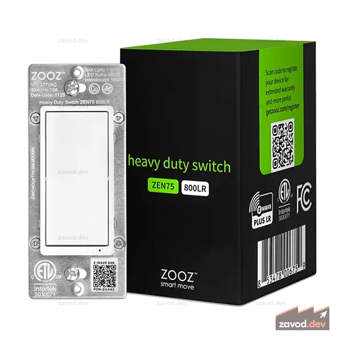 Zooz 800 Series Z-Wave Настенный выключатель дальнего действия для тяжелых условий эксплуатации ZEN75 800LR