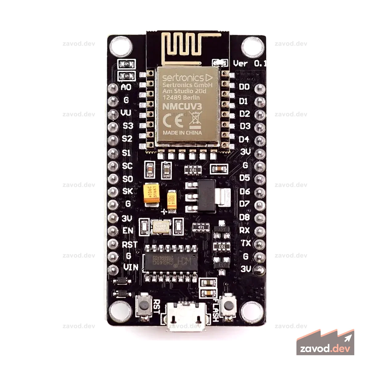 NodeMCU v3 — макетная плата ESP8266, CH340G