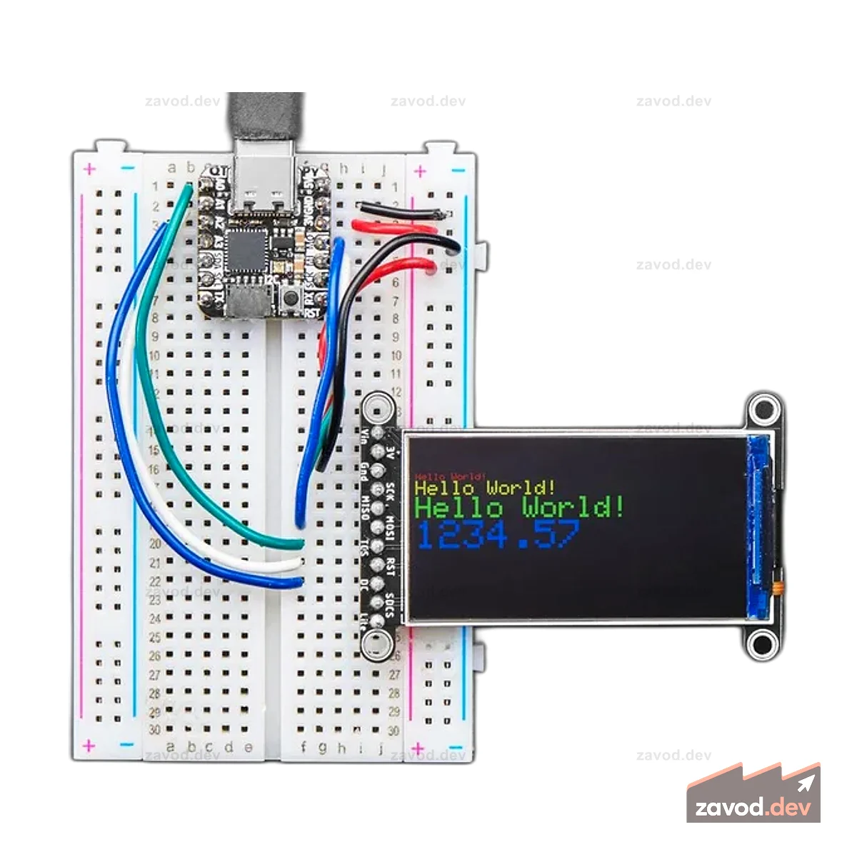 Adafruit 1,9-дюймовый цветной IPS TFT-дисплей с разрешением 320 x 170 пикселей — ST7789