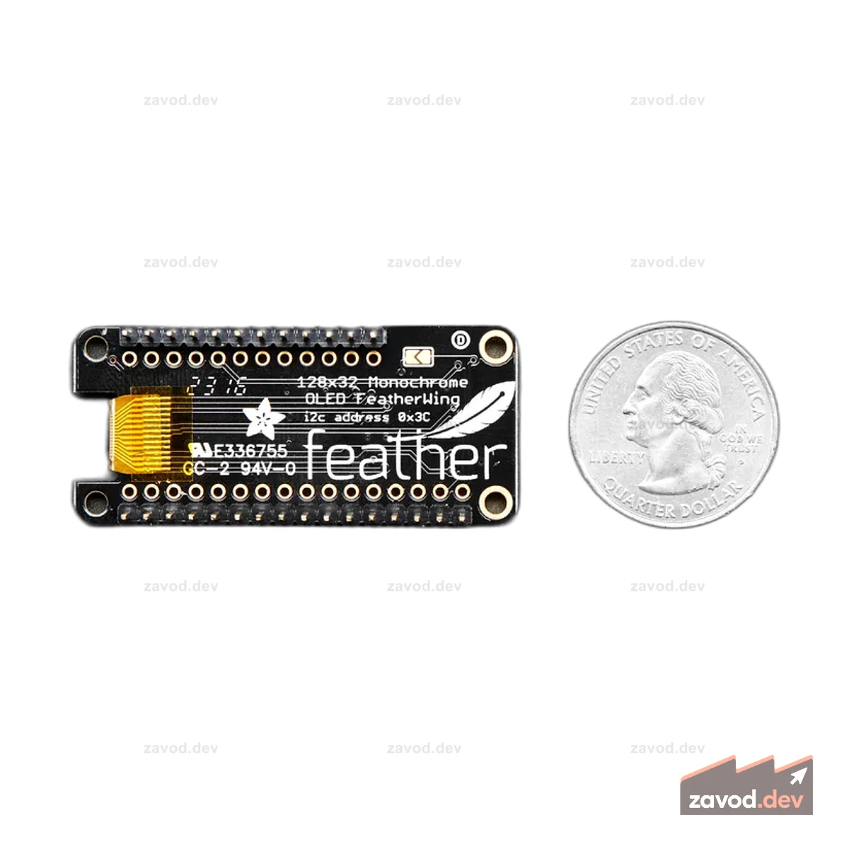 Сборка Adafruit FeatherWing OLED 128x32 OLED-надстройка для Feather