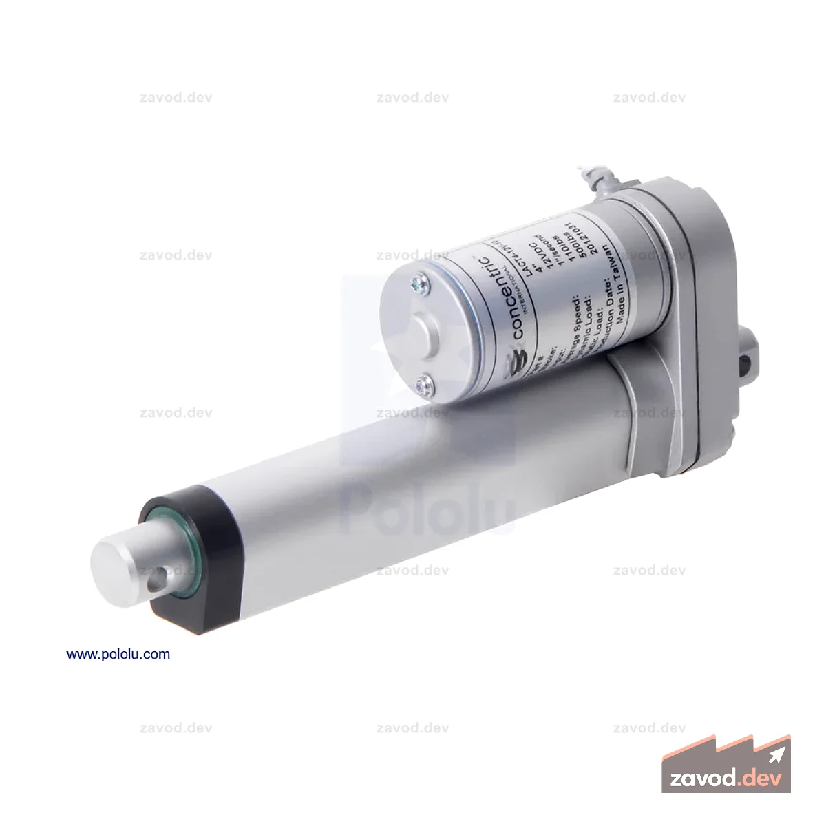 Glideforce LACT4-12V-05 Линейный привод для легких условий эксплуатации: 15 кгс, ход 4 дюйма (используемый 3,9 дюйма), 1,7 дюйма/с, 12 В