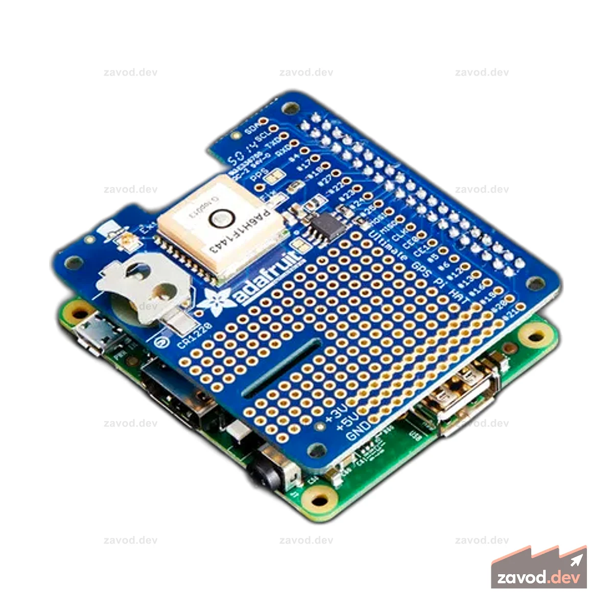 Adafruit Ultimate GPS HAT для Raspberry Pi A+/B+/Pi 2/3/Pi 4 — мини-набор