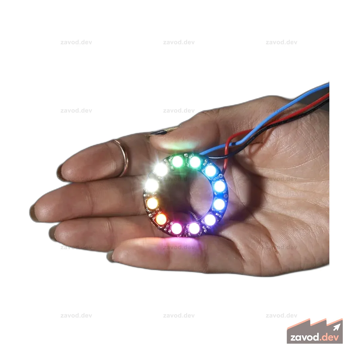 NeoPixel Ring — 12 светодиодов RGBW по 5050 пикселей со встроенными драйверами — холодный белый — ~6000K