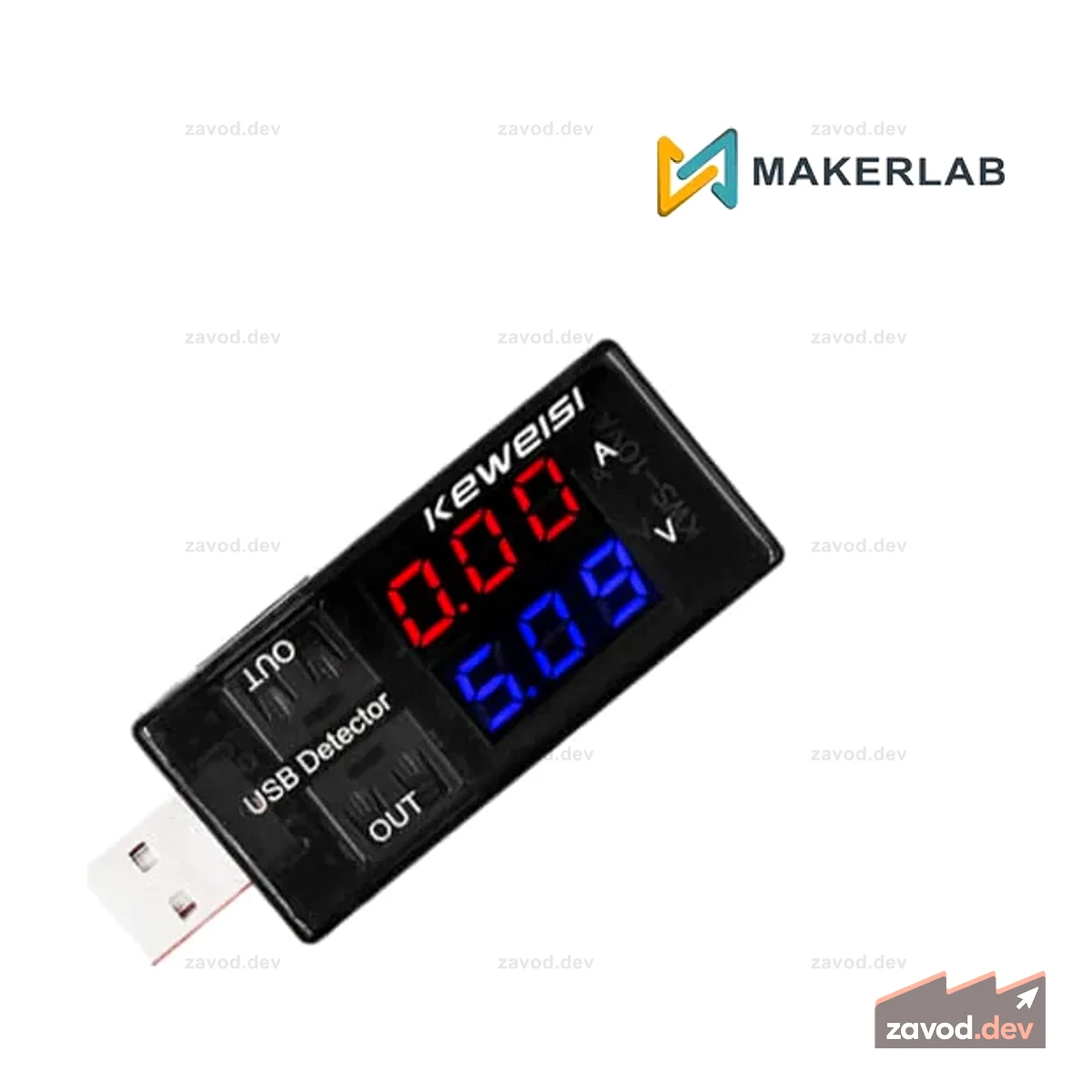 Зарядное устройство с двумя USB-портами, цифровой вольтметр, амперметр KWS-10VA