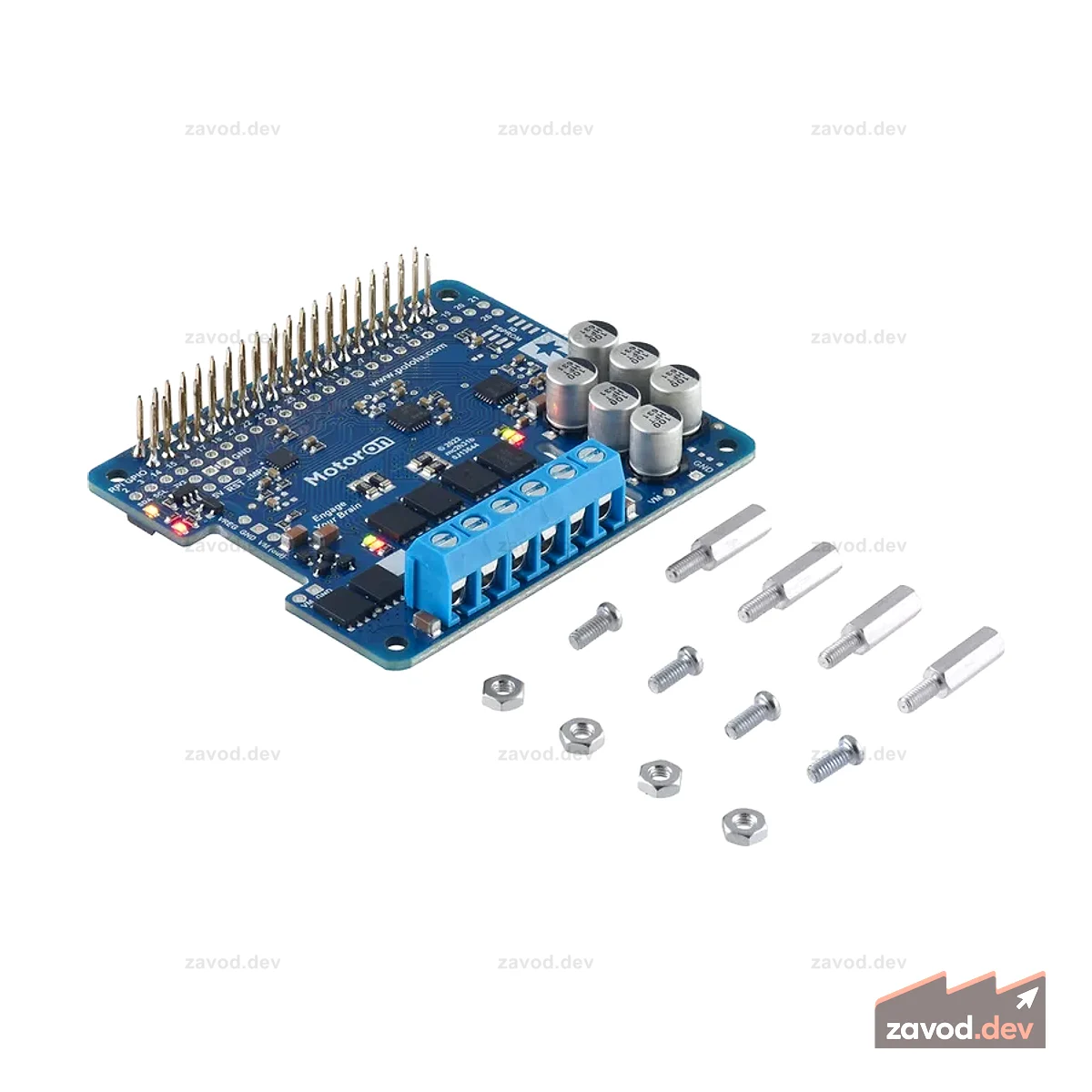 Motoron M2H24v16 Двойной мощный контроллер двигателя для Raspberry Pi (припаянные разъемы)