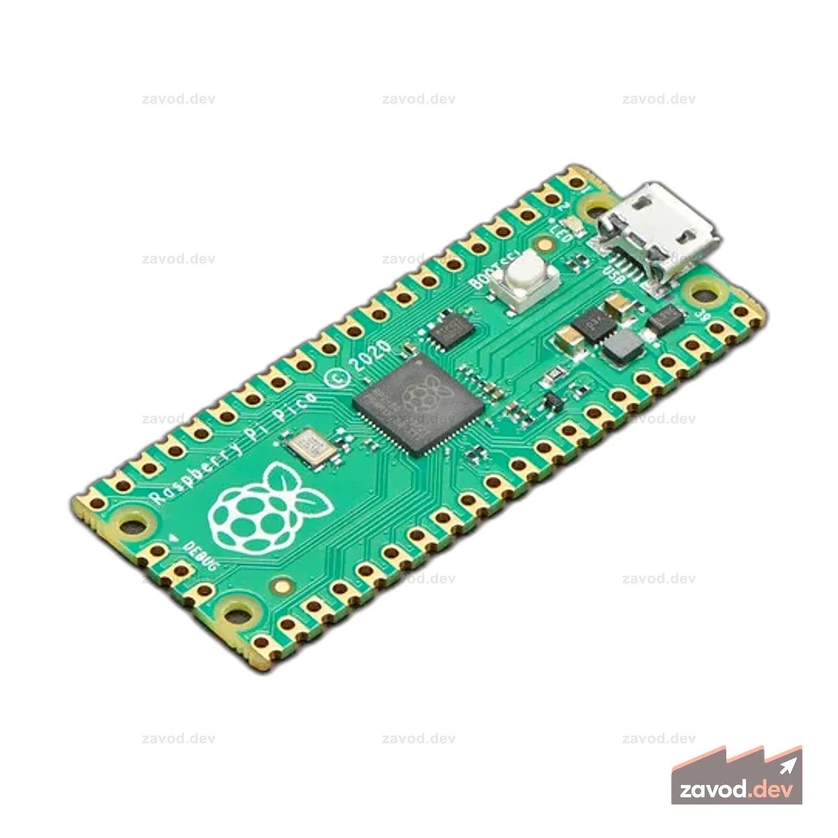 Плата микроконтроллера Raspberry Pi Pico RP2040 без разъемов