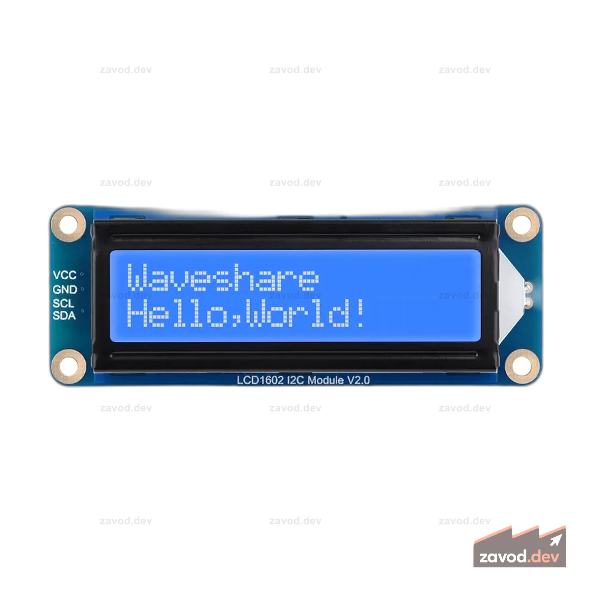 ЖК-модуль Waveshare Blue 16x2 I2C — 3,3 В/5 В с управлением подсветкой