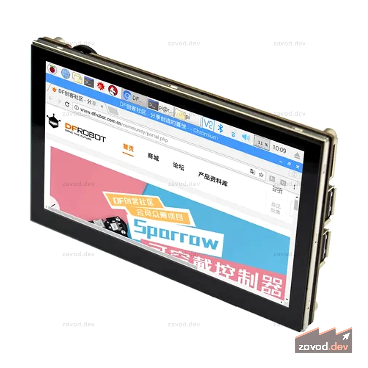 5-дюймовый сенсорный экран IPS Raspberry Pi DSI, 800x480 (совместим с Raspberry Pi 3B/3B+/4B)