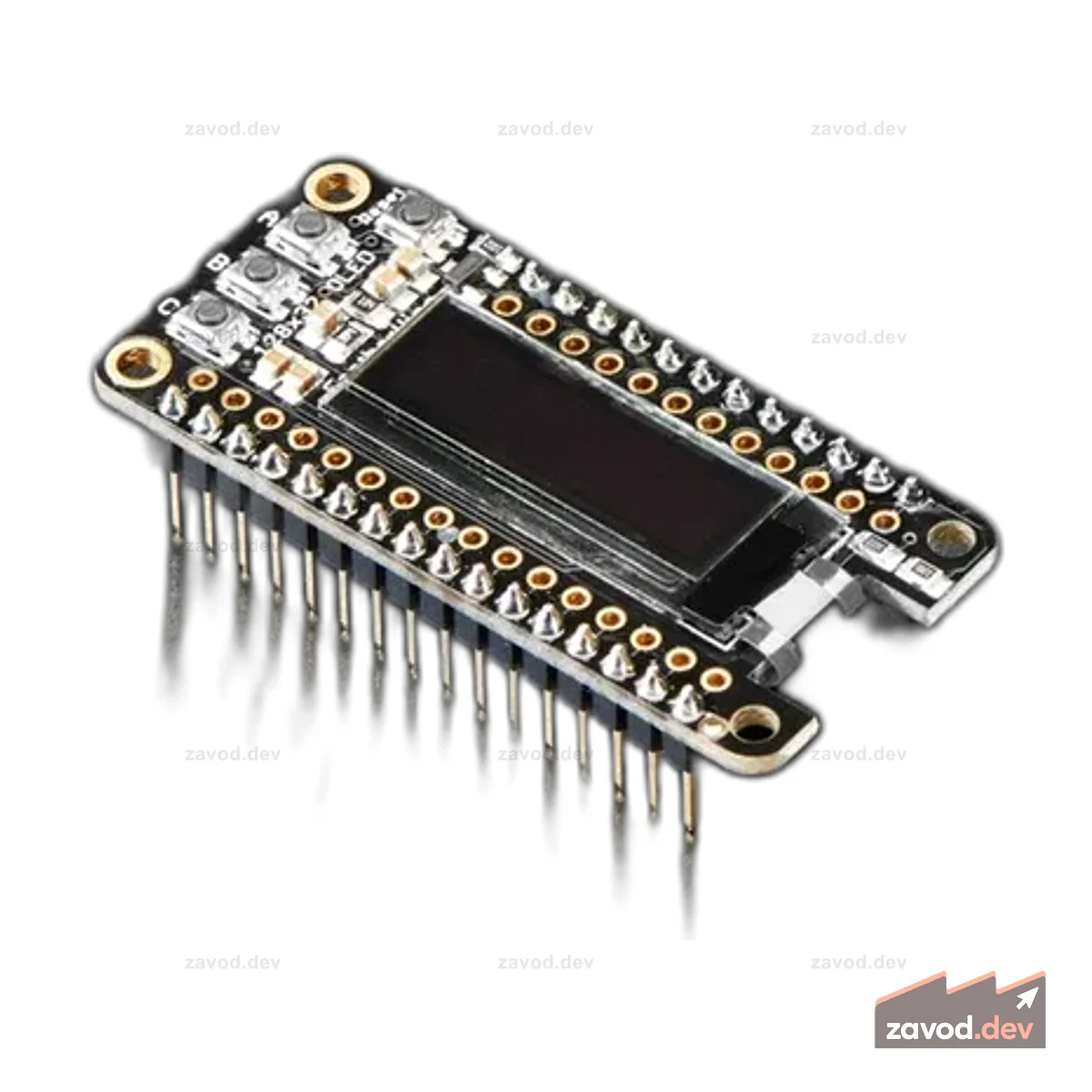 Сборка Adafruit FeatherWing OLED — надстройка OLED 128x32 для Feather