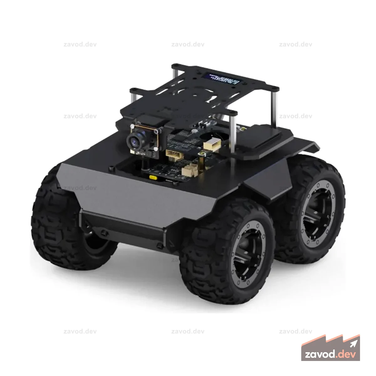 Робот RaspRover 4WD AI для Raspberry Pi 5 — два контроллера, металлический корпус, компьютерное зрение
