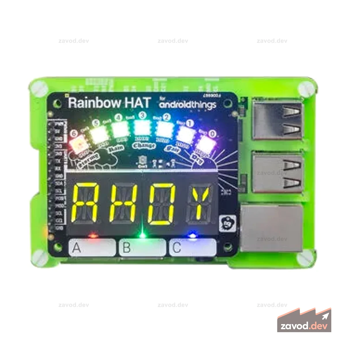 Pimoroni — Rainbow HAT для Android Things™ и Raspberry Pi — датчики, входы и дисплеи
