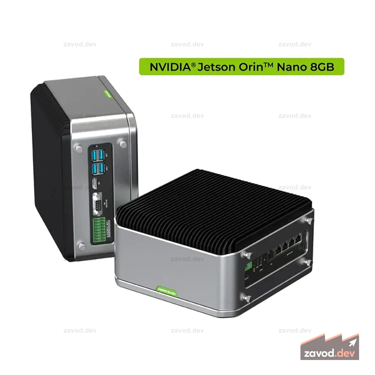 reServer Industrial J3011 — безвентиляторный NVR-сервер с поддержкой искусственного интеллекта и модулем NVIDIA Jetson Orin™ Nano 8 ГБ.