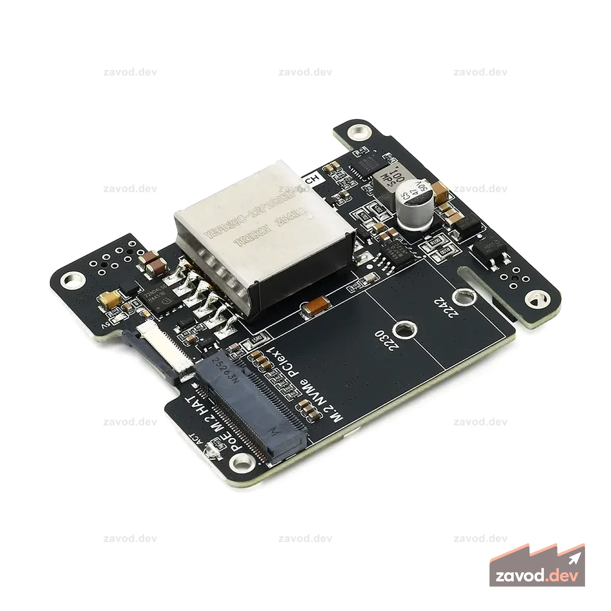 Uctronics 5V 5A PoE+ NVMe HAT для Raspberry Pi 5 (с активным кулером)