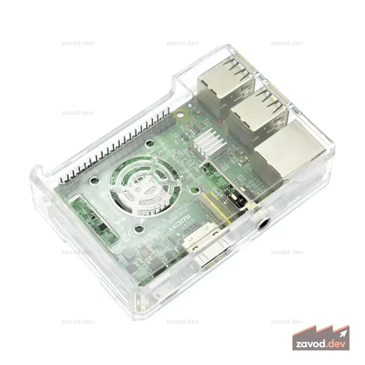 Прозрачный чехол из АБС-пластика для Raspberry Pi B+/2B/3B/3B+ (Снято с производства)
