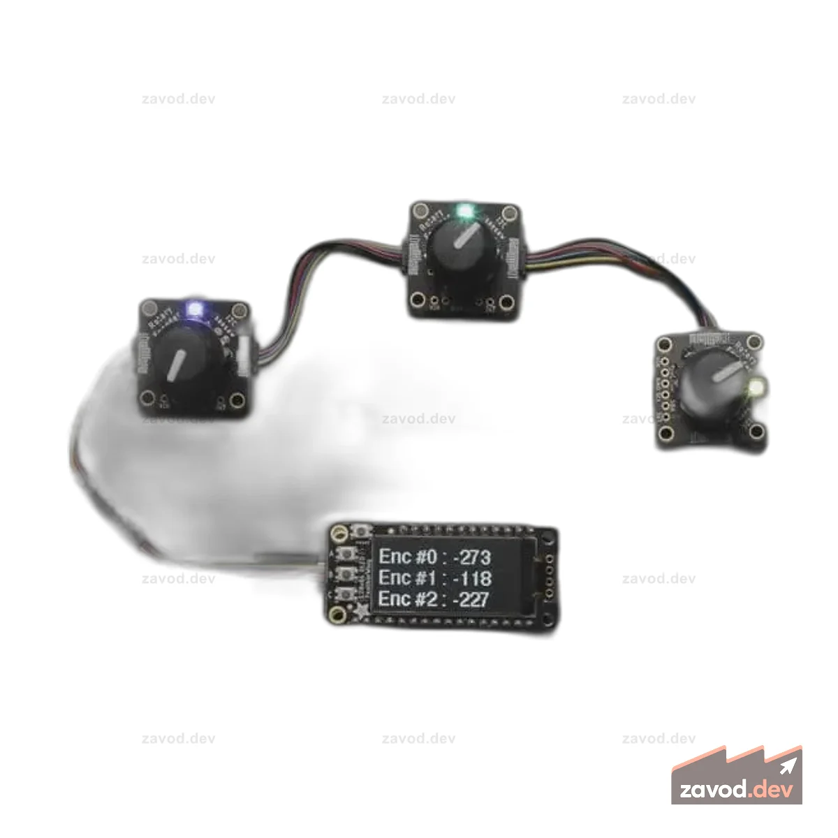 Прорыв поворотного энкодера Adafruit I2C Stemma QT с NeoPixel