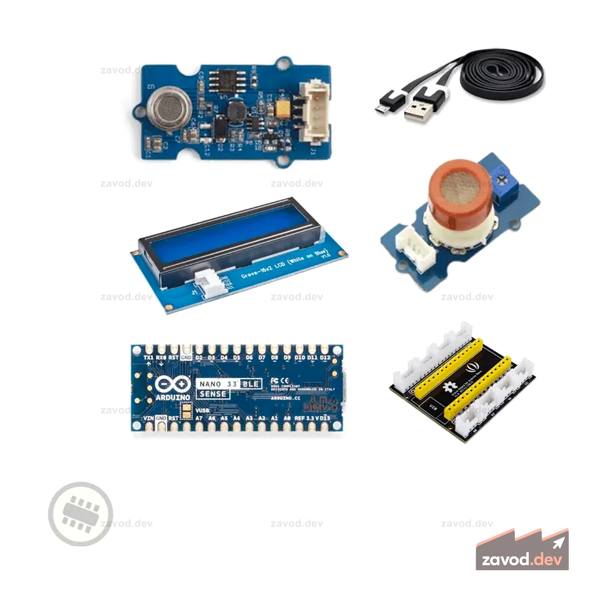 Комплект мониторинга окружающей среды с Arduino Nano 33 BLE Sense