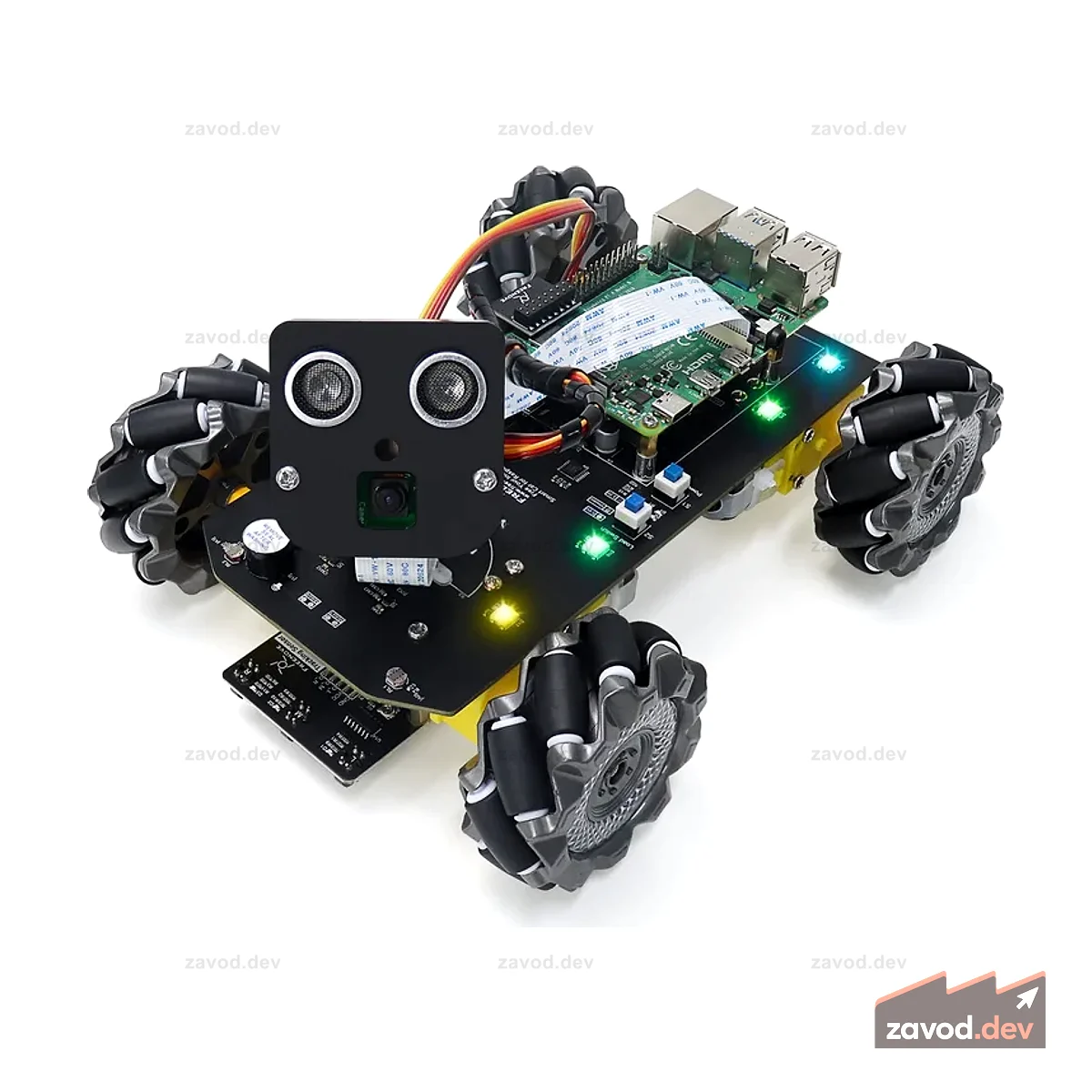 Автомобильный комплект Freenove Mecanum Wheel для Raspberry Pi 5 4 B 3 B+ Zero 2 W, отслеживание лиц, отслеживание линий, отслеживание света, предотвращение препятствий, управление приложениями, камера, сервопривод