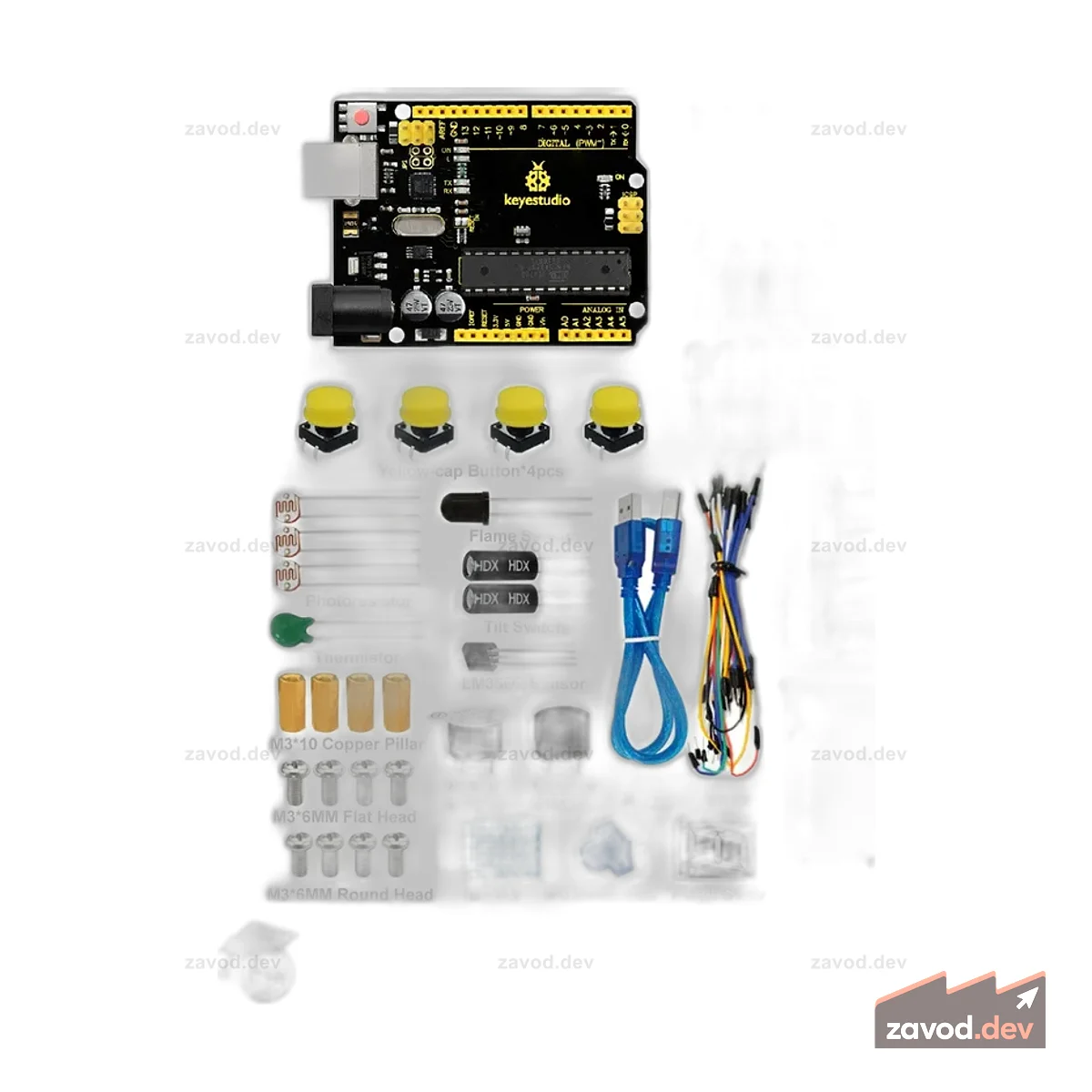 Макетная плата UNO R3 для Arduino
Базовый макетный комплект