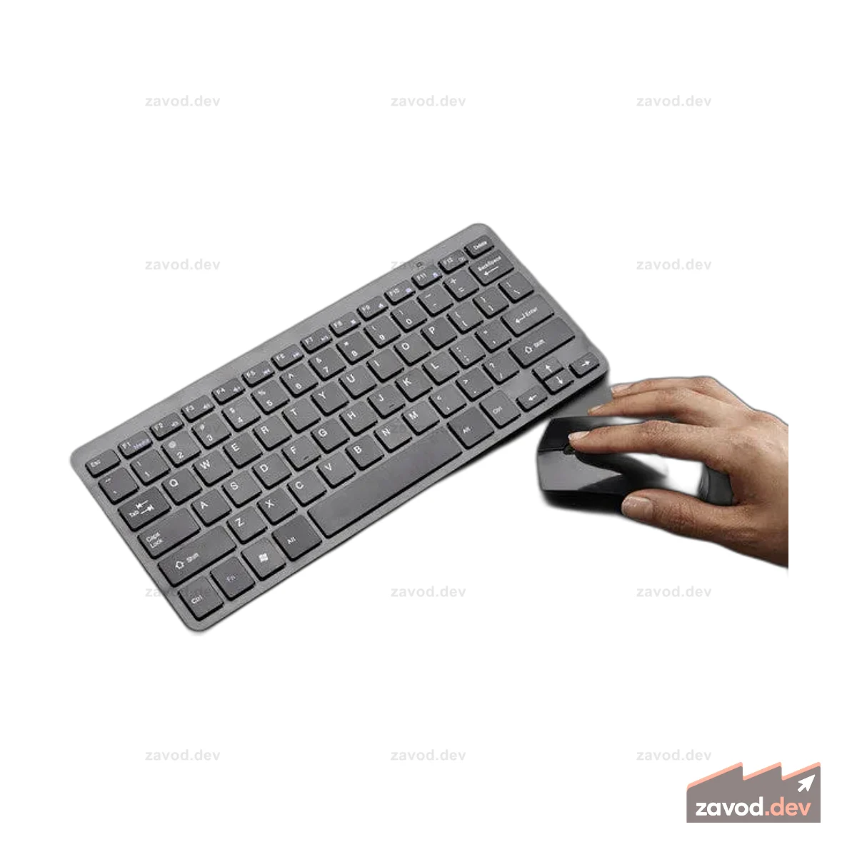 Беспроводная клавиатура и мышь с батарейками — один порт USB!