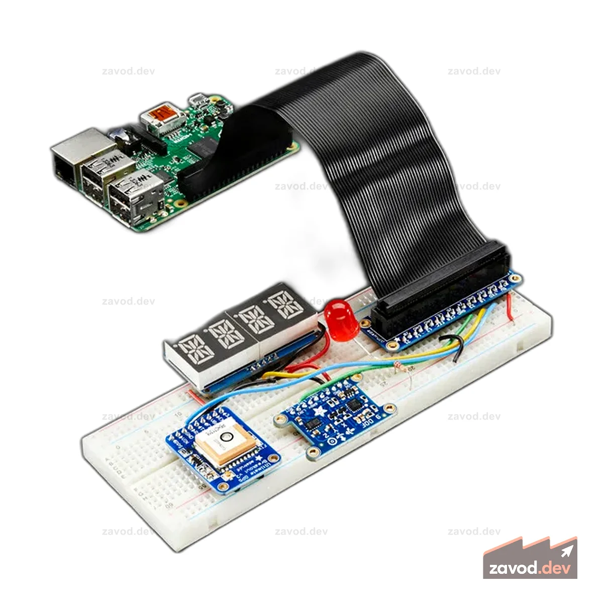 Pi Cobbler Plus в сборе — разводной кабель для Pi B+/A+/Pi 2/Pi 3/Pi 4