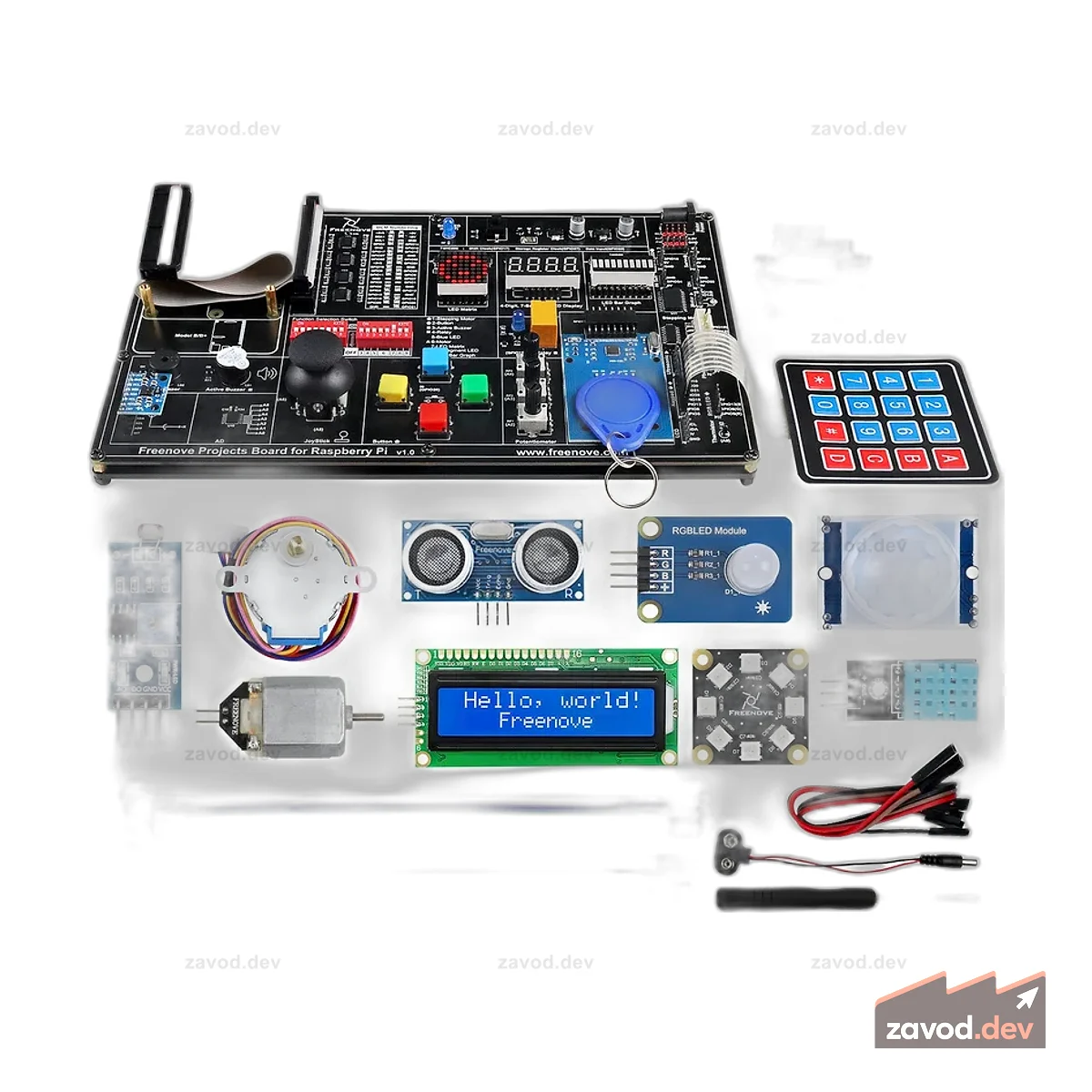 Комплект проектов Freenove для Raspberry Pi 5 4 B 3 B+ 400 Zero 2 W, простая проводка, подробное руководство на 860 страниц, код обработки Scratch на Python C Java, 132 проекта