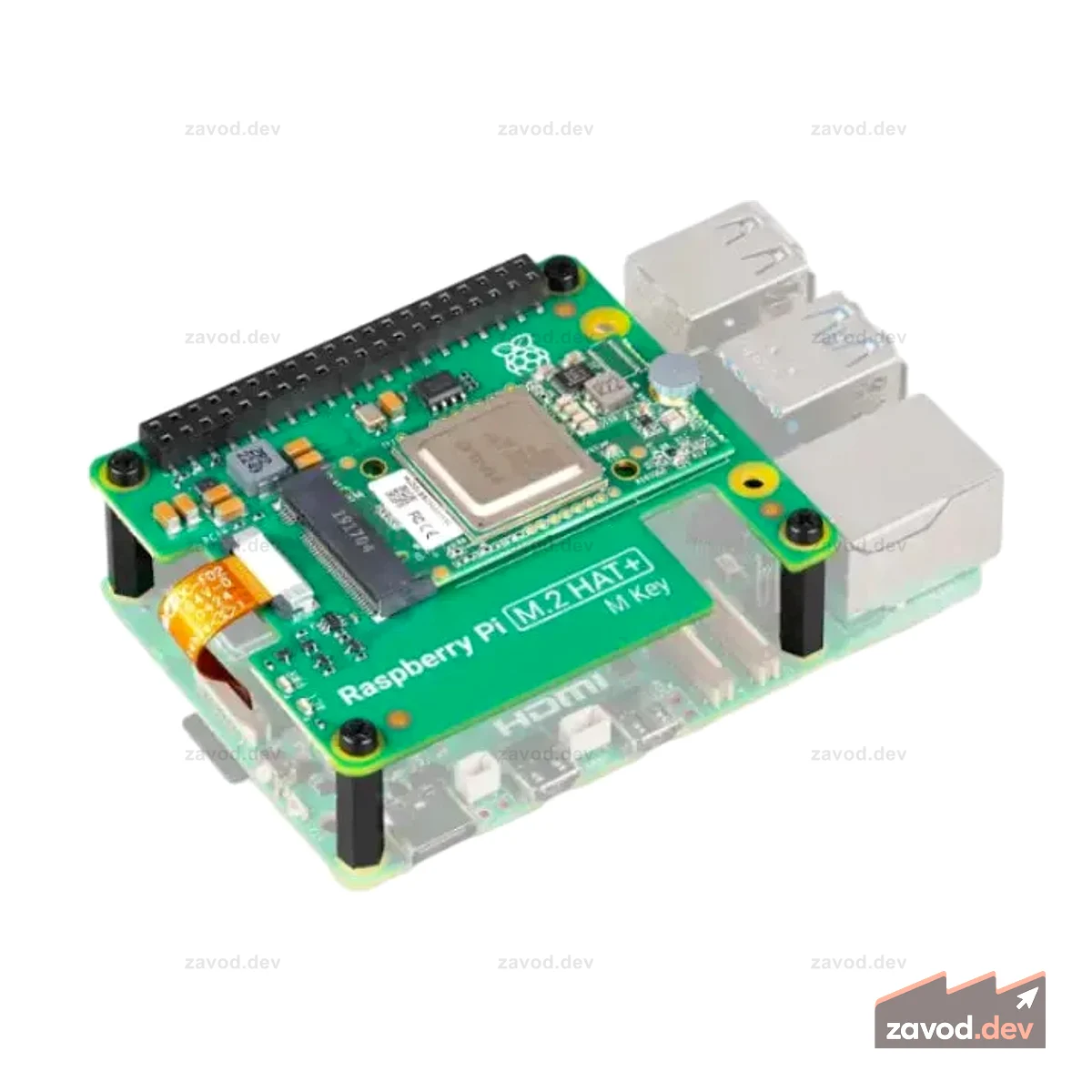 Официальный комплект Raspberry Pi AI M.2 HAT+ Hailo-8L (13 TOPS)