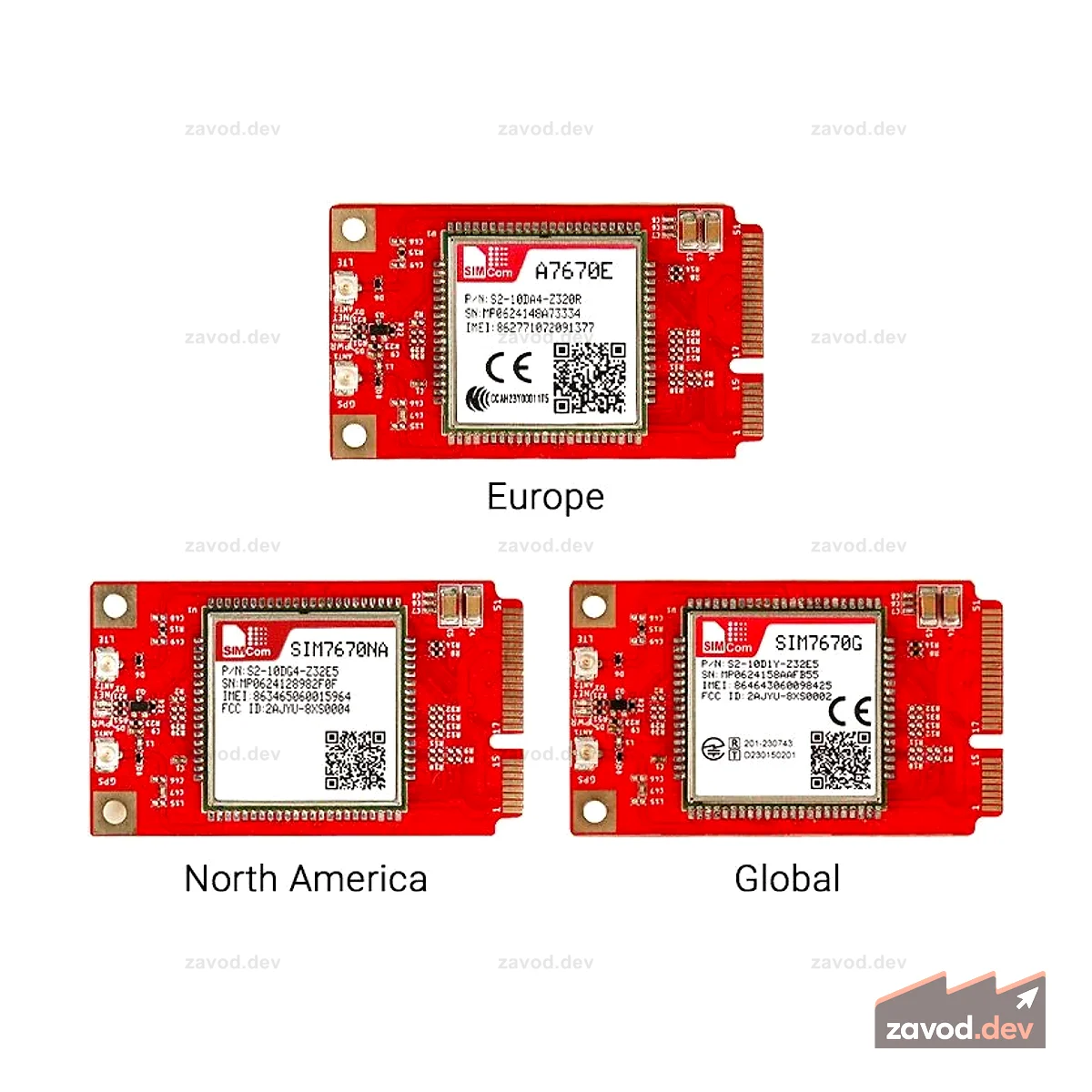 Модуль SIM7670 4G с интерфейсом Mini PCIe, диапазон частот глобального/NA/EU (опционально)
